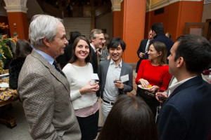 Chairman Verkuil talks with students before his speech at the Penn Program on Regulation's annual regulation dinner.